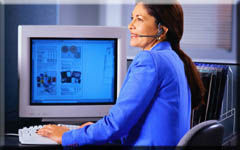 woman sitting at computer.  