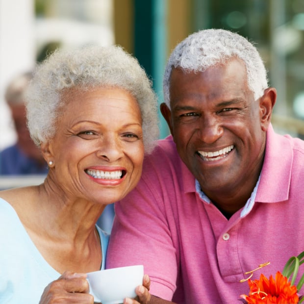 smiling older couple