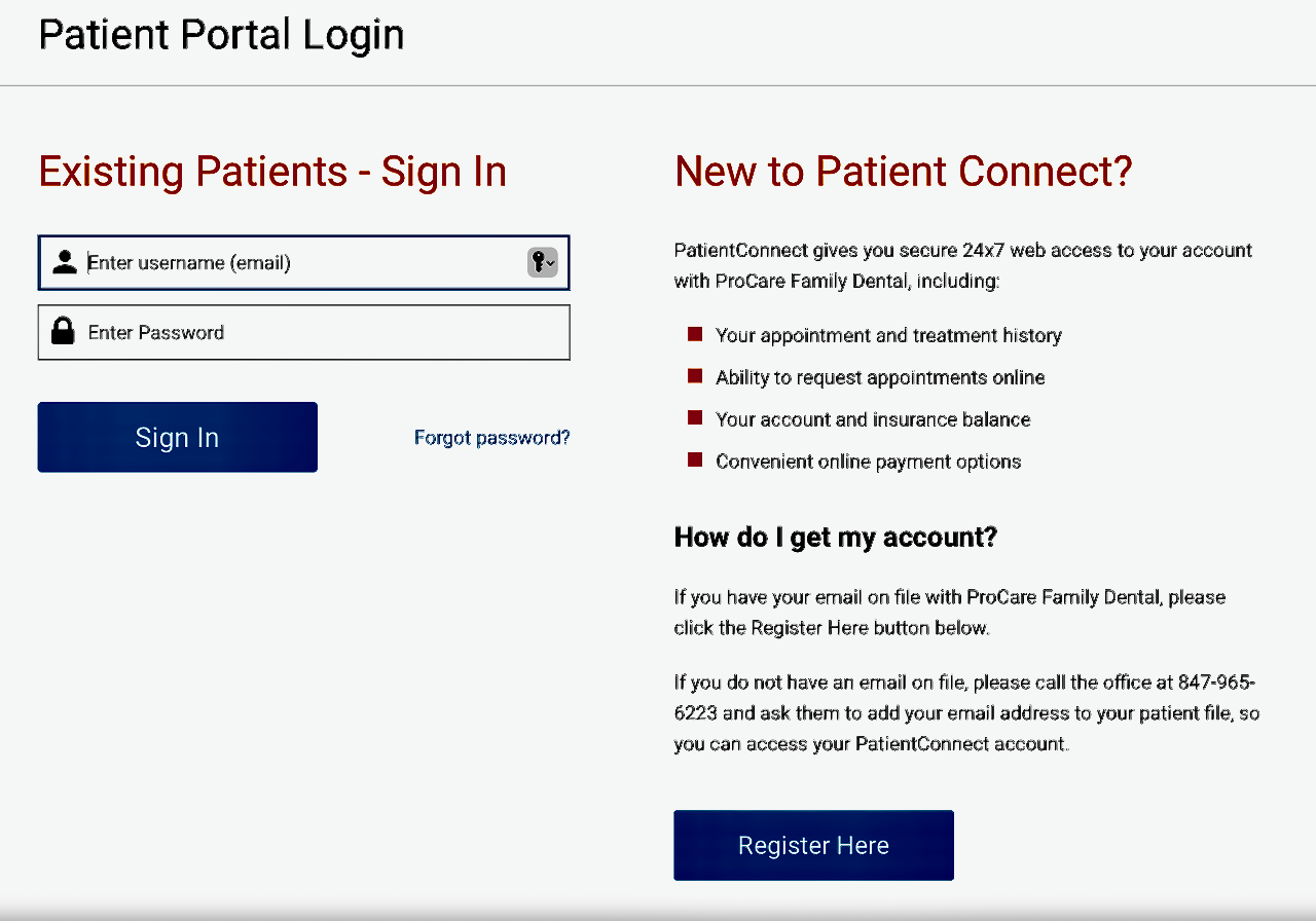 Existing-Patient-sign-in-Portal