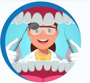 Fun cartoon of child dental checkup at ProCare Family Dental in Morton Grove