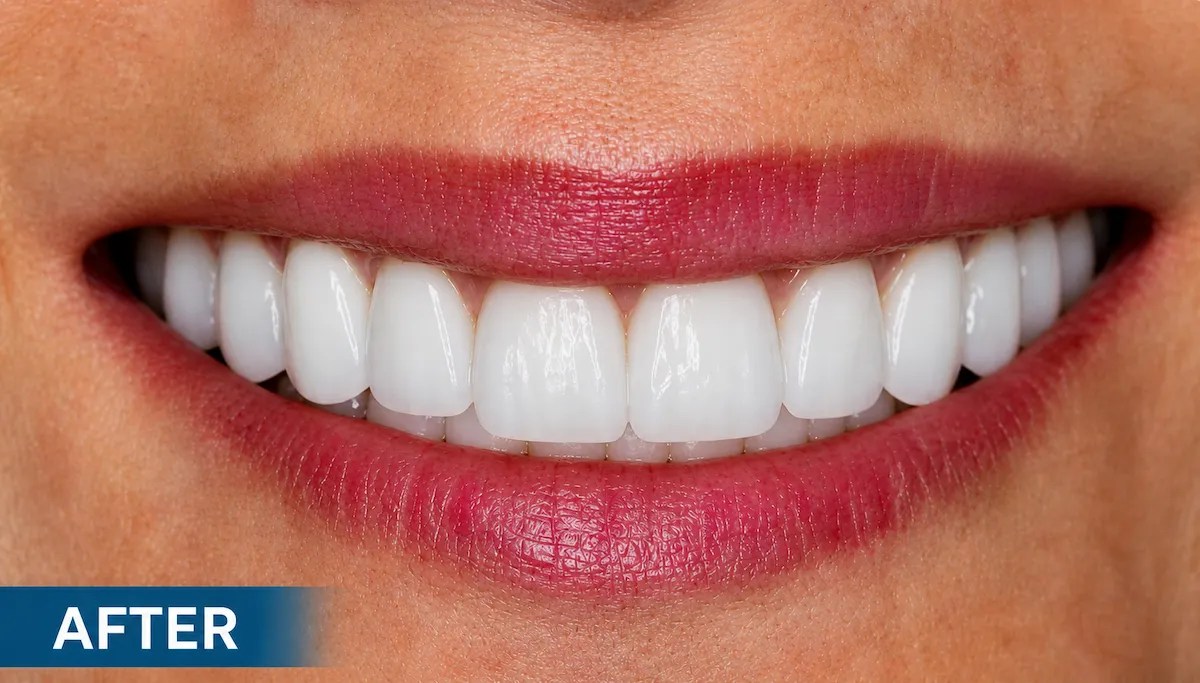After dental implant restoration with natural looking teeth replacing missing teeth in Morton Grove IL