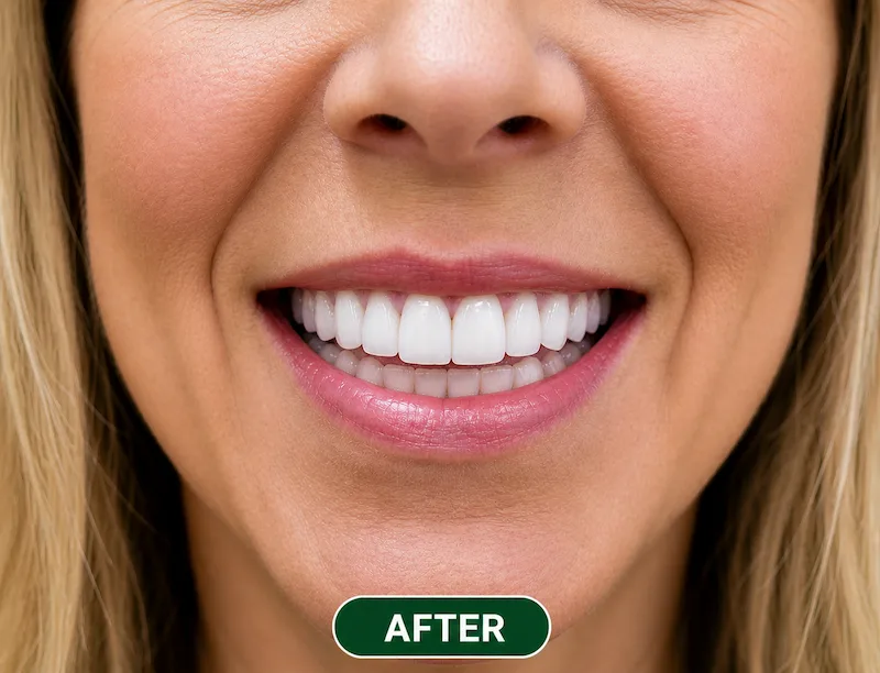 After porcelain veneers showing brighter straighter natural-looking smile in Morton Grove IL