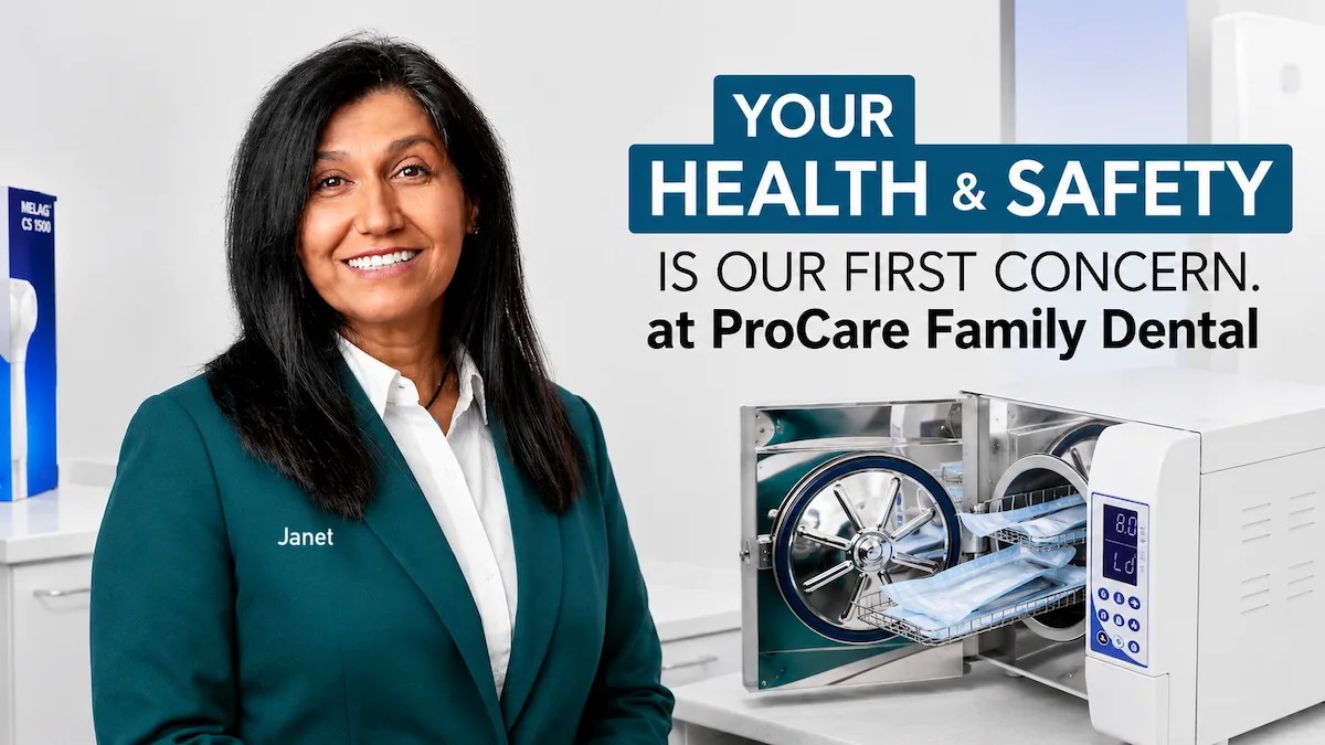 Janet, dental assistant at ProCare Family Dental, highlighting sterilization and infection control procedures in Morton Grove, Illinois